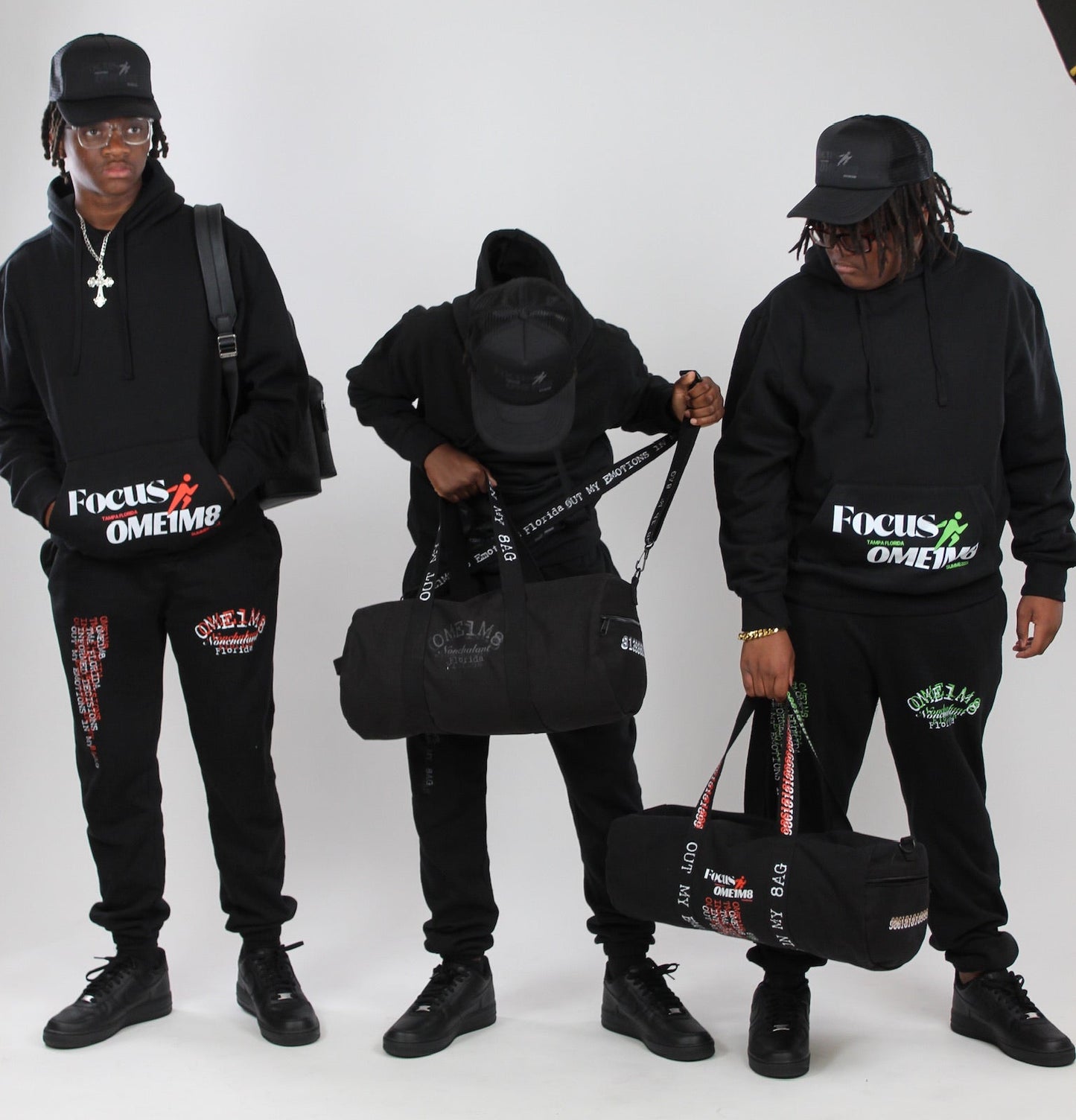 Black Focus Pants RED/WHITE