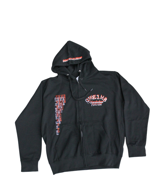 Black Focus ZIP-UP RED/WHITE