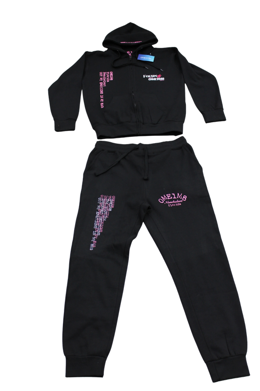 Black Focus ZIP-UP PINK/WHITE