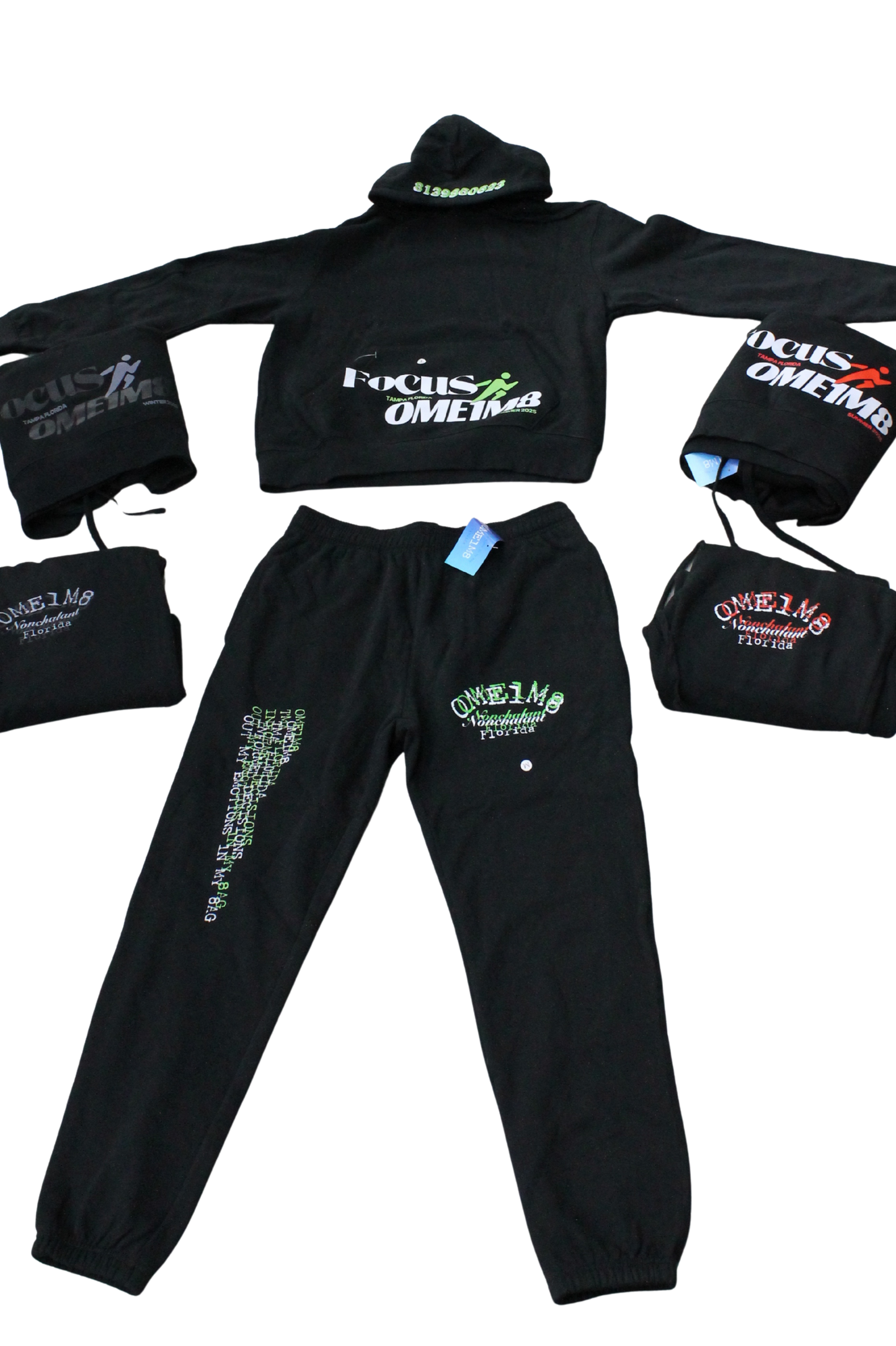 Black Focus Pants GREEN/WHITE